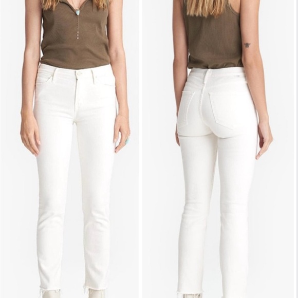 Mother The Rascal Crop Frey, Jeans, Straight Leg, Color Cream Puff, Size 27 - Picture 1 of 14